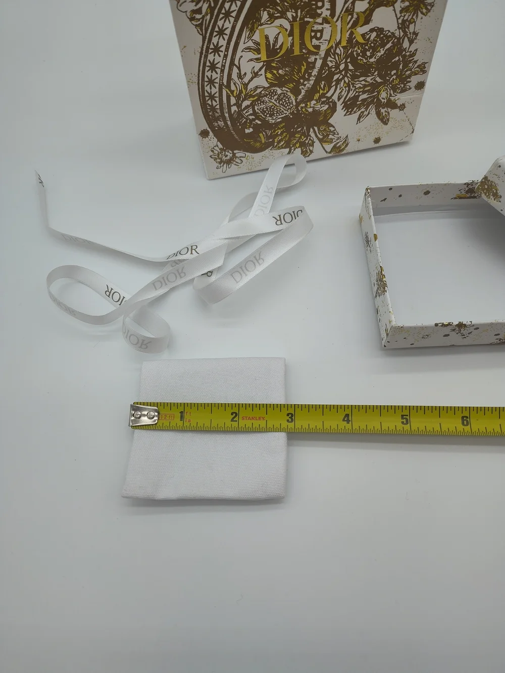 DIOR Limited Edition Gold Foil Butterfly Gift Bag Box Ribbon Dust Bag Set
